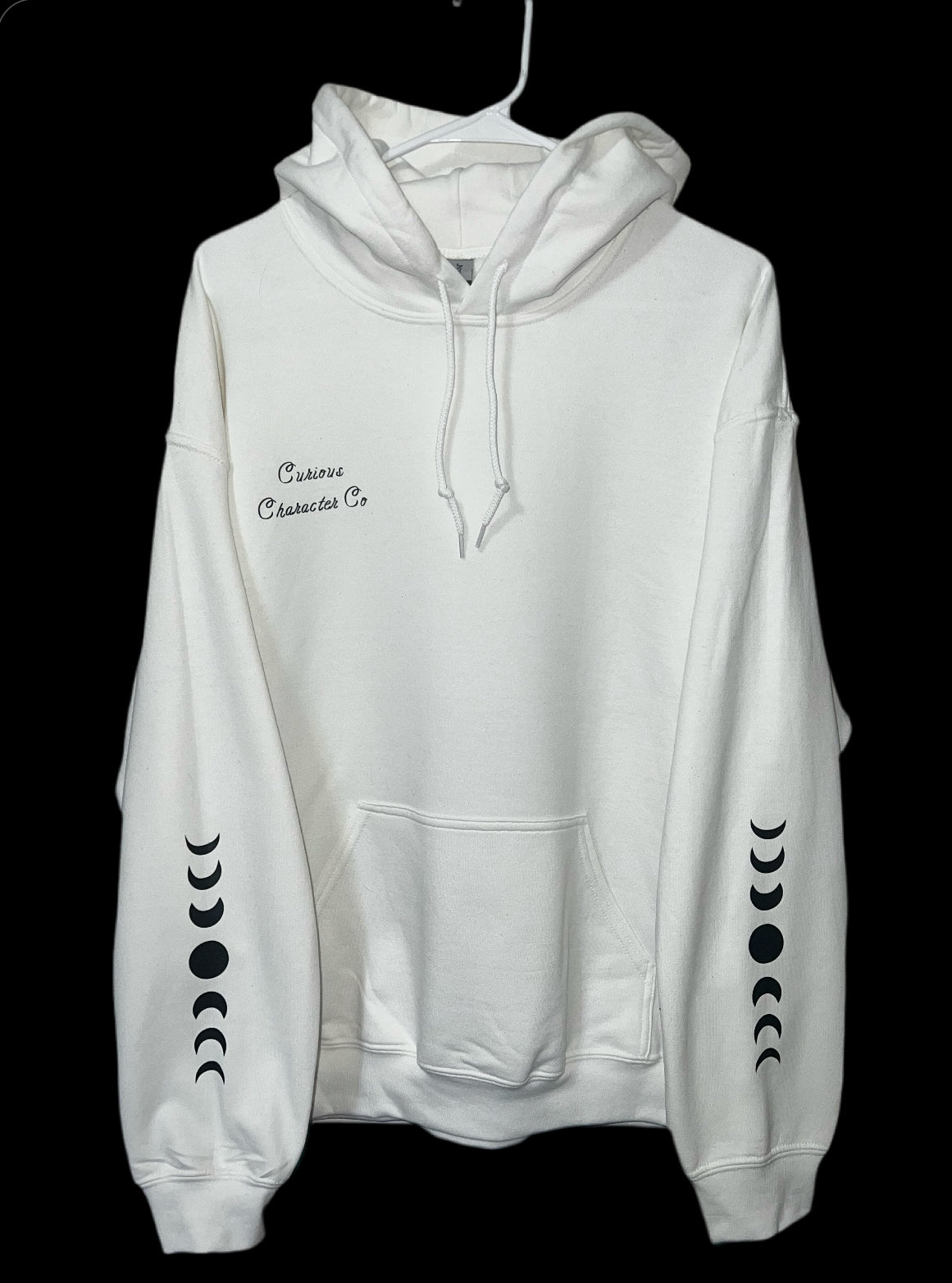 Hauntingly Beautiful Creepy Moon White Unisex Hoodie